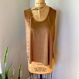 Armani Exchange NWOT Tan Blouse sz Large
